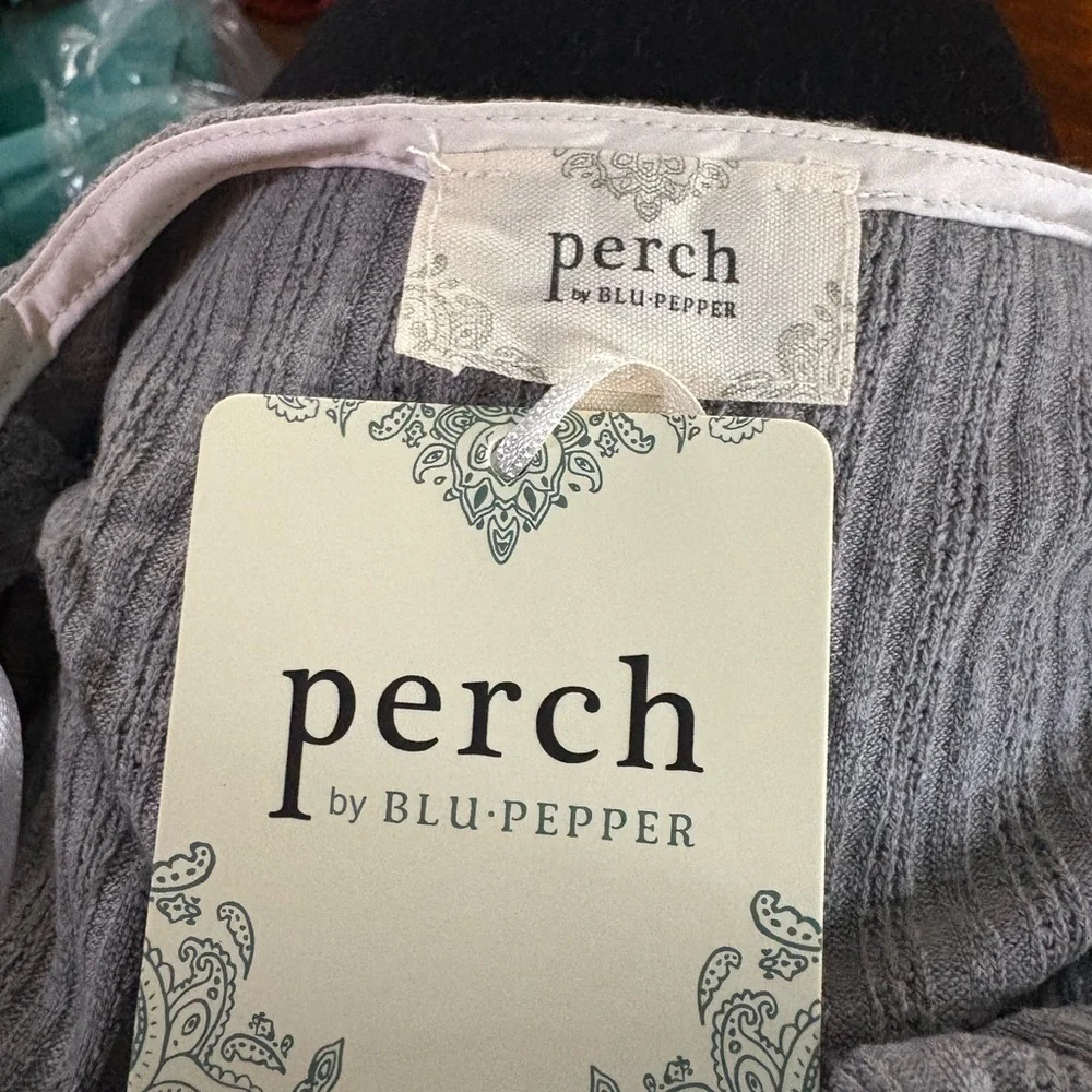 Perch by Blu Pepper Long Gray Cardigan with Lace Details NWT Sizes 1X-3X - Picture 4 of 8